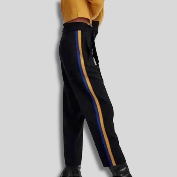 Aritzia Wilfred JALLADE Tie-Front Relaxed Fit Striped Pants Sz. 4 - Picture 4 of 9